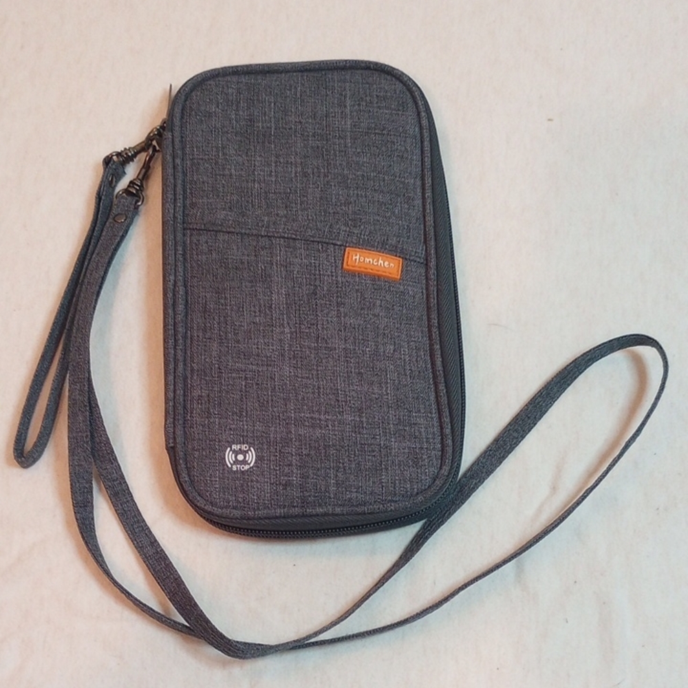 Gray Crossbody Passport/Travel Bag